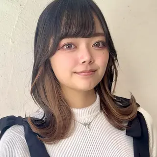 ミディアム カラー インナーカラー/レイ ヤーカット♡/マキシのヘアスタイル