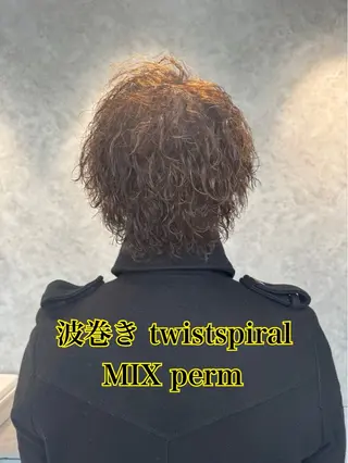 ミディアム Mens  Salon stud.所属・川畑 大地/波巻きパーマのヘアスタイル