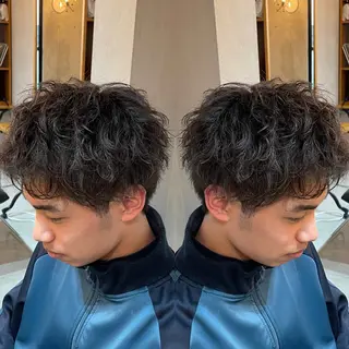 ショート パーマ メンズ シャドウパーマ/縦落 ちパーマ 大久保拓実のヘアスタイル
