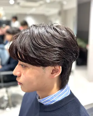 メンズ 曲がる縮毛/カルマパ ーマ/池袋/横村大全のヘアスタイル