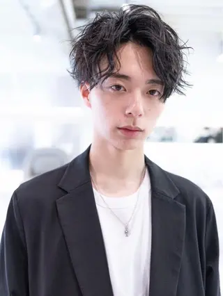 ミディアム メンズ ✨髪質改善 縮毛矯正 艶髪 立川 コウキ✨のヘアスタイル