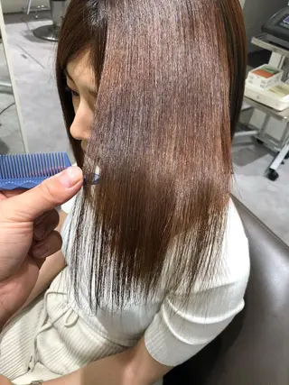 ロング ムトウセイマ/艶髪 /艶ケアWブリーチのヘアスタイル