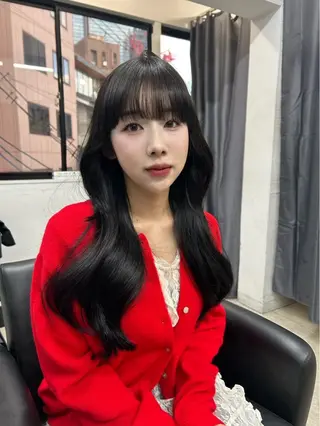 ロング sunc所属・梅田l大人韓国ヘア レイヤー×艶カラーのヘアスタイル