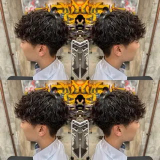ショート メンズ ⚡️メンズパーマ特化 mens支持◎/忠地のヘアスタイル