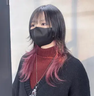 セミロング 柏 ウルフ/レイヤー 田中佐和🐺のヘアスタイル