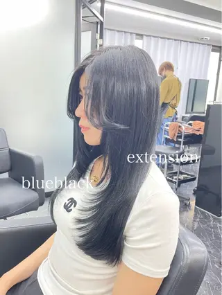 ロング カラー エクステ🩵ブリーチ 韓国ヘア🩵KAEのヘアスタイル