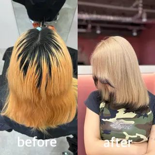 ミディアム 田中麻鈴/ハイトーン /ミルクティーのヘアスタイル