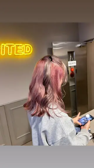 セミロング カラー ヘアアレンジ 💎韓国/ レイヤー カット/ 暖色🫧のヘアスタイル