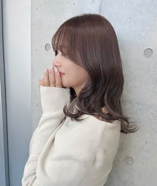 セミロング カラー パーマ ヘアアレンジ 🌸グレージュ/ ベージュ🌸yutaのヘアスタイル