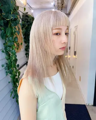 ミディアム カラー AiM 大名　似合わせカットのヘアスタイル