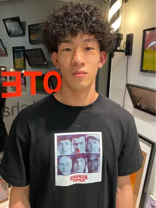 ショート パーマ メンズ MOTEL men's andshaving所属・鶴見 光のヘアスタイル