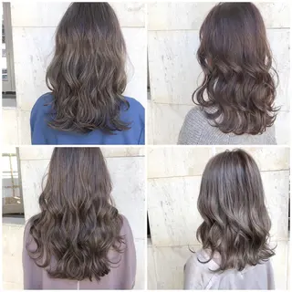 ロング カラー アオガミ （前髪顔周りカット）のヘアスタイル
