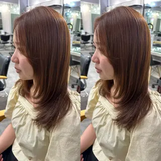 ミディアム 縮毛矯正/髪質改善/ レイヤー代々木/木下のヘアスタイル