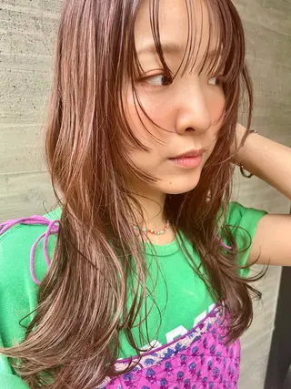 ロング カラー パーマ 🌼似合わせカット 🌼おぎの みき🌼のヘアスタイル