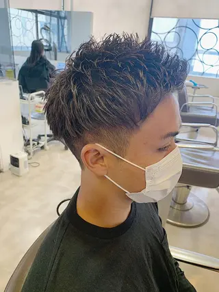 ショート メンズパーマ/難波/ 心斎橋　室園亮佑のヘアスタイル