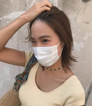 ミディアム さの あやねのヘアスタイル
