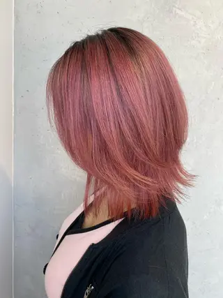 ミディアム カラー ヘアアレンジ 【艶髪×韓国風】 毛流れ職人 RYOのヘアスタイル