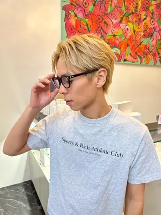 ショート カラー メンズ 岡田大志🇰🇷 中/韓メンズヘアのヘアスタイル