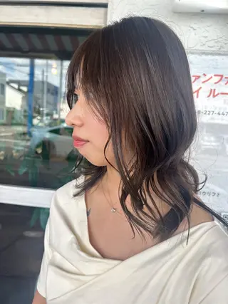 ミディアム カラー shiho/レイヤー /透明感カラーのヘアスタイル