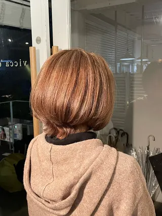 ショート 絶対綺麗な暖色カラー 🎯あります✨増渕✨のヘアスタイル