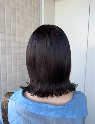 ミディアム カラー 縮毛矯正/艶髪カラー ヘアアレンジ/ひふみのヘアスタイル