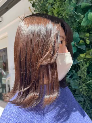 ミディアム 朝が楽になる艶髪縮毛 ✨中稲明梨のヘアスタイル