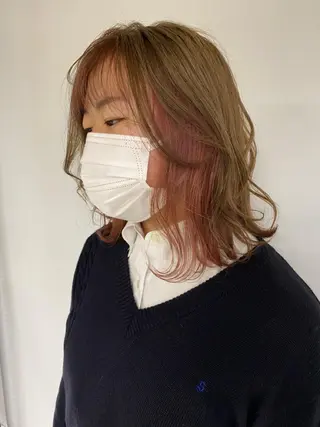 セミロング カラー steed tokyo所属・KOOKI スティードトーキョーのヘアスタイル