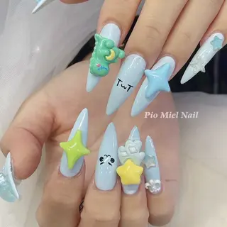 ロング カラー momo 長さだしのネイルデザイン