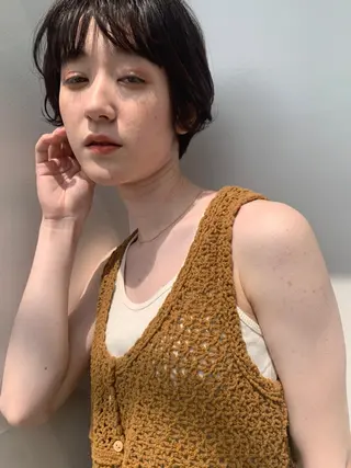 ミディアム パーマ カラー CEINE PATHのヘアスタイル