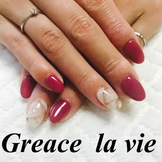 ミディアム カラー パーマ ヘアアレンジ キッズ ネイル マツエク・マツパ Greace la vie所属・Greace  la vieのネイルデザイン