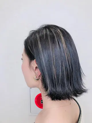 ミディアム 太白区白髪ぼかし/ ボブカット/千葉達人のヘアスタイル