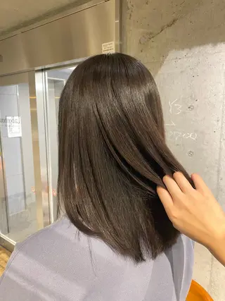 ミディアム カラー パーマ ヘアアレンジ 顔まわり/艶カラー/ 🤎himari🤎のヘアスタイル