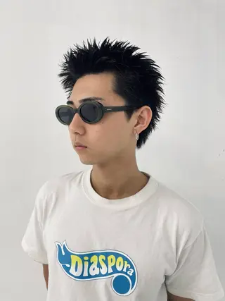 メンズ スパイキーパーマ 柏NO1 藤本葉のヘアスタイル