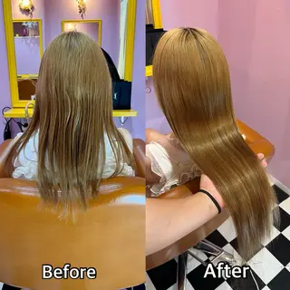 ロング シール＋ちび編み込み エクステ梅田🐨のヘアスタイル