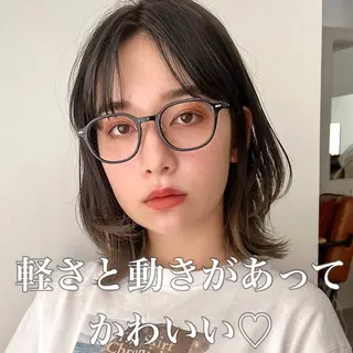 セミロング カラー 🌱小顔ヘア/ボブ ミディアム/双葉🌱のヘアスタイル