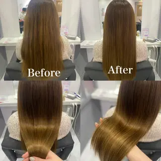 ロング カラー 髪質改善×矯正🫧 韓国ヘアasamiのヘアスタイル