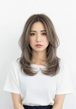 セミロング 松尾幸栄 PLEASUREのヘアスタイル