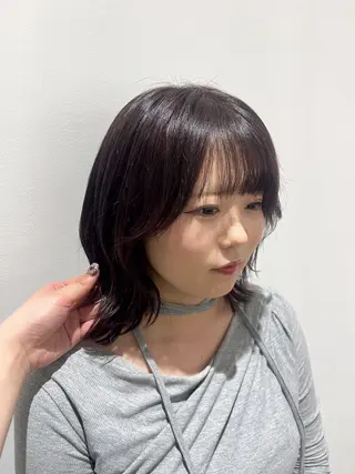 ミディアム カラー みう/仙台/暖色/ 艶髪/顔周りカット/のヘアスタイル