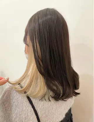 ミディアム LENA/原宿/ブリ ーチなしWカラー🌼のヘアスタイル