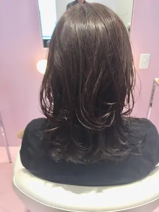 ミディアム 所渉/韓国レイヤー /ウルフカットのヘアスタイル