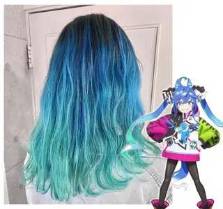 ミディアム カラー GARU-ガル-所属・TSUNO🦖 派手髪/オタク美容師のヘアスタイル