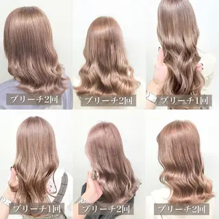 セミロング カラー 🩵ハイトーン 美咲🩵のヘアスタイル