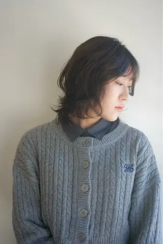 ミディアム パーマ 川間 将彦のヘアスタイル