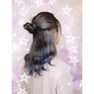 セミロング カラー ヘアアレンジ ツヤ髪カラー💎 佐藤あきのヘアスタイル