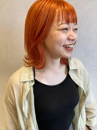 ミディアム カラー nono/パーマ /顔まわりカット🐈のヘアスタイル