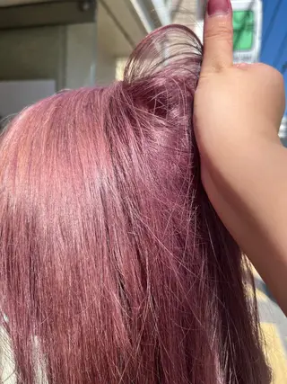 ロング カラー 艶髪/ハイトーン/ ヘアセット/モエノのヘアスタイル