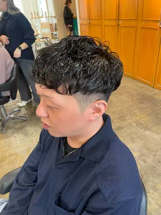 ショート カラー パーマ メンズ RIN／韓国ヘア レイヤーカットのヘアスタイル