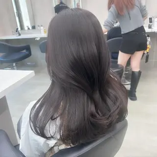 ロング カラー パーマ ヘアアレンジ メンズ キッズ ブリーチなしカラー/ ブラウン/レイヤーのヘアスタイル