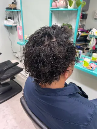 ショート パーマ メンズ ビューティサロン 月麗(ルナ)のヘアスタイル