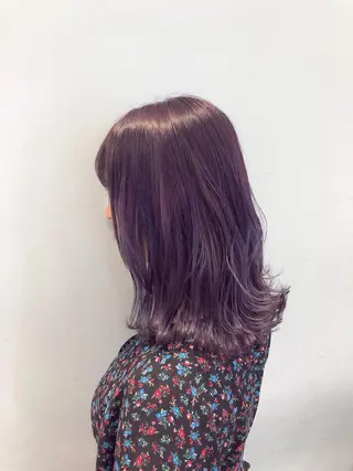 セミロング 似合わせ艶髪カラー ❤️ハダユミのヘアスタイル